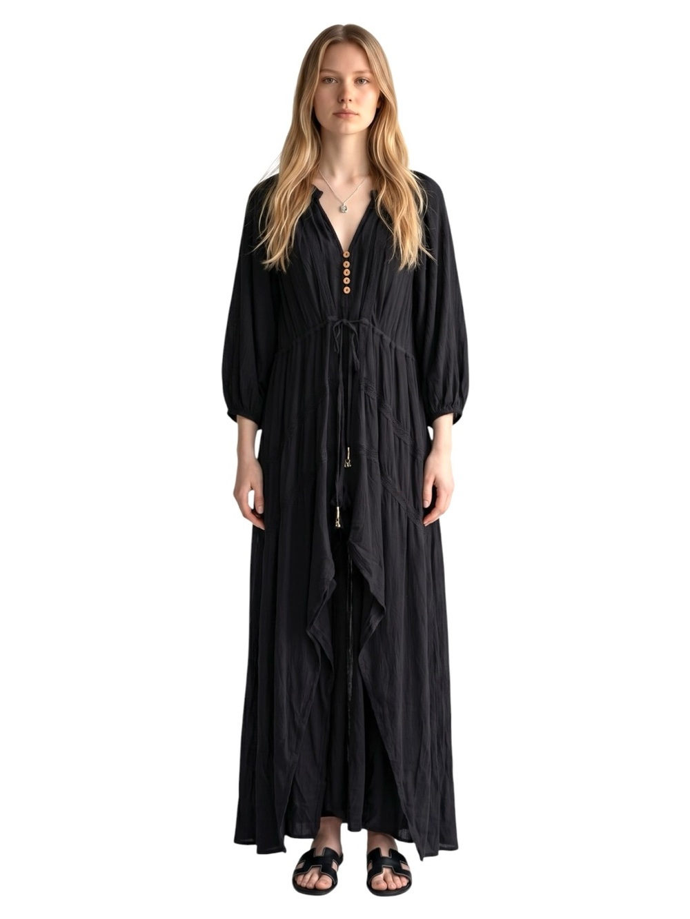 Free People Plenty Of Love Maxi Dress Black - Picture 4 of 11
